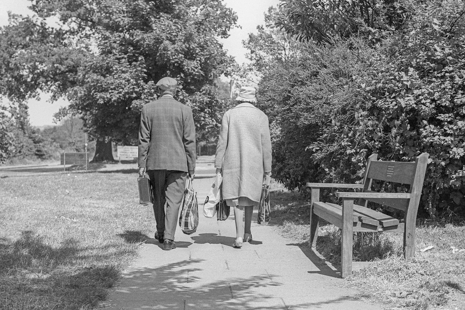 Older adults walking together in a park